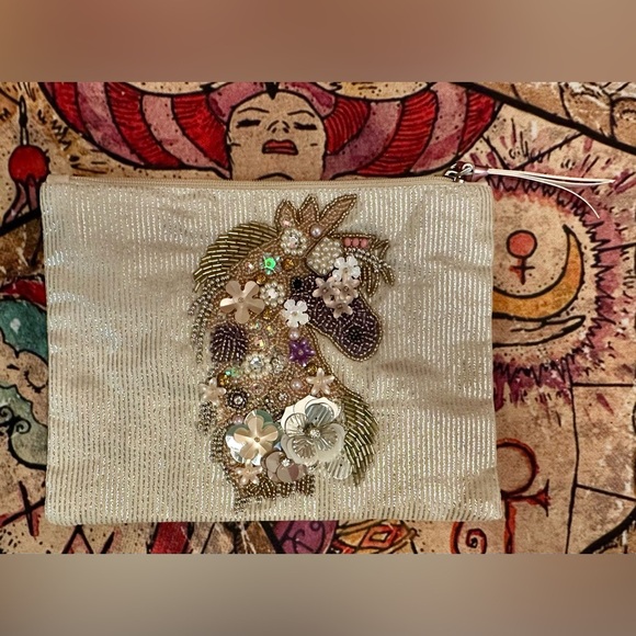 Mesmerizing Abstract Embellished Unicorn Cosmetics Case By Cupcakes & Cartwheels - Picture 1 of 4